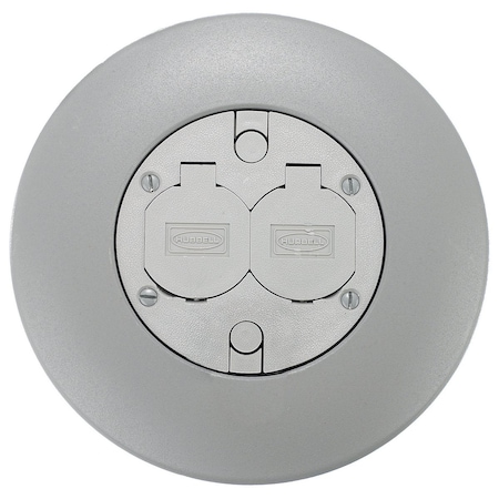 Hubbell Wiring Device-Kellems Box Cover, Floor Box Type, Non-metallic, Furniture Feed Cover Type FRFGYA